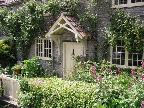 English Cottage, Evercreech, Somerset Country Garden Design, Cottage Front Doors, English Country Cottages, Cottage Porch, Pretty Cottage, English Country Cottage, Stone Cottages, Cottage Exterior, Door Inspiration