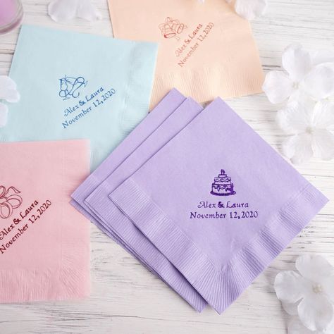 https://www.efavormart.com/products/100-pcs-personalized-wedding-napkins-custom-cocktail-napkins-wedding-favors-large-emblem?sca_ref=101063.BTRAwHc7F5 Personalized Dinner Napkins, Cocktail Napkins Wedding, Personalized Wedding Napkins, Wedding Cocktail Napkins, Wedding Napkins Personalized, Paper Cocktail Napkins, Napkins Wedding, Custom Wedding Favours, Personalized Paper Napkins