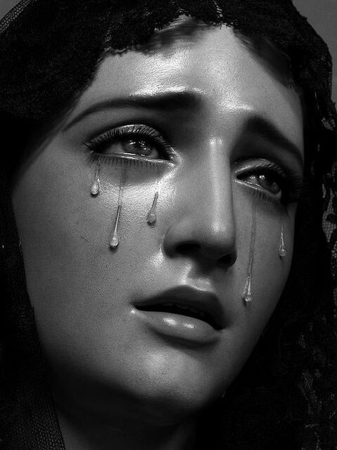 you are crying and the angels sit comforting God telling him to stop feeling so pained “where does it hurt?” they ask, he points to you. - Ijeoma Umebinyuo Crying Face, Afrikaanse Kunst, Our Lady Of Sorrows, Catholic Art, Classical Art, Mother Mary, Religious Art, Art Reference Photos, Virgin Mary