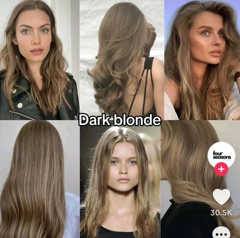 Natural Dark Ash Blonde Hair, Deep Ash Blonde Hair, Light Brown Vs Dark Blonde Hair, Neutral Dark Blonde Hair, Cool Toned Dark Blonde, Dark Blonde Hair Aesthetic, Old Money Blonde Hair Color, Chocolate Blonde Hair, Dark Cool Blonde