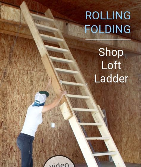 Mezzanine Ladder, Diy Loft Ladder, Folding Staircase, Retractable Stairs, Custom Staircase, Dream Workshop, Ship Ladder, Sliding Ladder, Folding Stairs