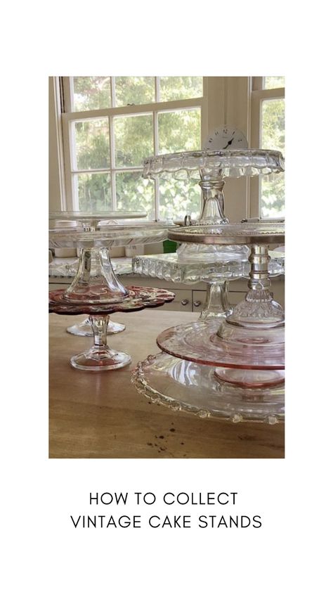 How to Collect Vintage Cake Stands | My 100 Year Old Home #vintage #vintagecakestands #cakestands #weddingcakestands #caketabledecor #caketable #partydecor #partydecorations #caketableideas #my100yearoldhome Cake Stands Decor, Decorate With Cake Stand, Decorating With Cake Plates, Cake Stand Display Ideas, Decorative Cake Stand, Cake Stand Decor Ideas Display, Glass Cake Stand Decor Display, Decorating With Cake Stands, Cake Plate Decor Display