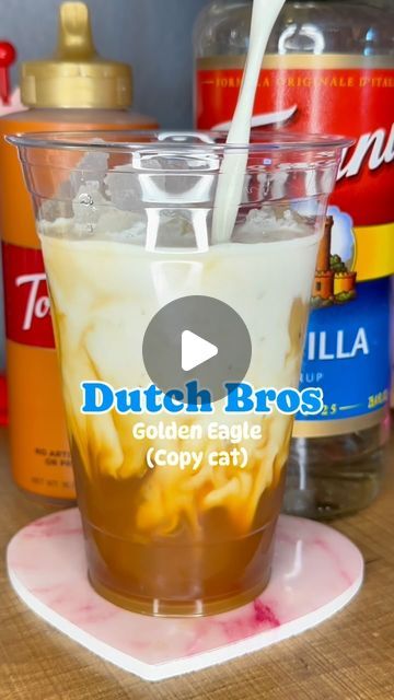 Golden Eagle Chai Dutch Bros Recipe, How To Make Dutch Bros Drinks At Home, Nescafe Gold Iced Coffee Recipe, Golden Eagle Drink, Golden Eagle Dutch Bros Recipe, Nescafe Gold Espresso Recipe, Dutch Bros Golden Eagle Recipe, Dutch Bros Golden Eagle, Torani Caramel