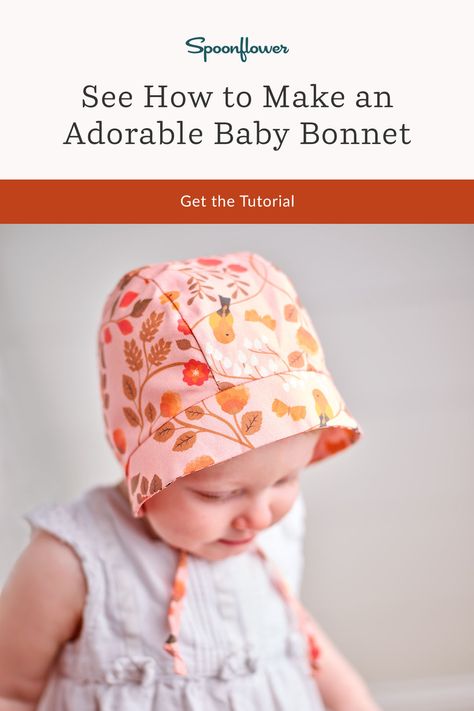 Baby Bonnet Pattern, Interfacing Sewing, Bonnet Pattern, Machines Fabric, Hat Patterns To Sew, Kids Sewing, Baby Hat Patterns, Sew Ins