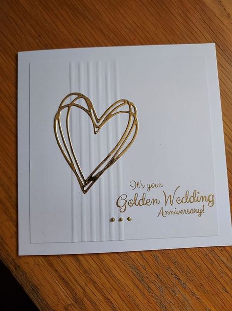 Homemade Anniversary Cards, Golden Wedding Anniversary Card, Valentines Poems, 50th Anniversary Cards, Wedding Day Cards, Anniversary Cards Handmade, Happy Anniversary Cards, Homemade Birthday Cards, Valentine Cards Handmade