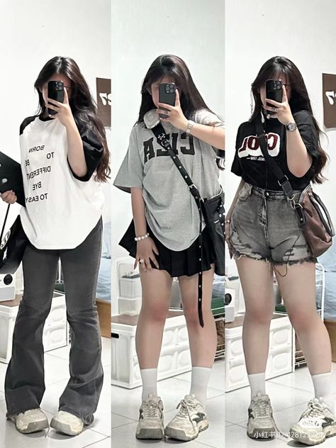 Cute Outfits For Athletic Body Types, Douyin Dress Outfit, Plus Size Outfits Shorts, Asian Plus Size Outfits, Boba Date Outfit, Chuppy Girl Outfit, Douyin Style Outfits, Outfits For Busty Petite Women, Short Girl Outfits Aesthetic