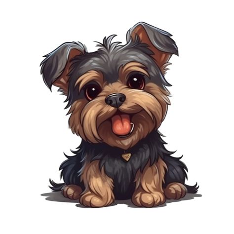 Yorkie Terrier Drawing, Yorkie Art Drawing, Yorkie Terrier Illustration, Yorkie Illustration Cartoon, Yorkshire Terrier Silhouette, Yorkie Clipart, Yorkshire Dog, Cute Dog Wallpaper, Cartoon Drawings Of Animals