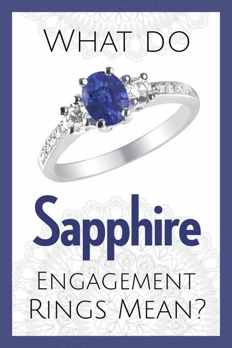 Sapphire Engagement And Wedding Ring Set, Vintage Blue Sapphire Engagement Ring, Meaning Of Sapphire Stones, Saphire Blue Crystal Meaning, Shappire Engagement Ring, Engagement Sapphire Rings, Blue Engagement Ring Vintage, Lab Grown Sapphire Engagement Ring, Diamond And Blue Sapphire Wedding Ring