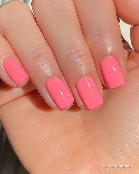 Melon Pink Nails, Pink Peach Nails, Peach Pink Gel Nails, Salmon Nails Coral Peach Colors, Jelly Coral Pink Nails, Peach Colour Nail Polish, Peach Nails, Cute Gel Nails, Crystal Nails