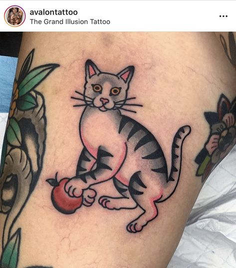 #CatTattoo#CatInk#InkMeow#FelineTattoo#CatArt#TattooedCats#MeowInk#CatLoversTattoo#PurrmanentInk#TattooedFelines#CatTattooDesign#WhiskerInk#TattooedKitties#CatAndInk#TattooedPaws#Cattoo#InkedKittens#CatTattooInspiration#InkWhiskers#PawsAndInk Cat Traditional Tattoo, Banjo Tattoo, Mandala Hand Tattoos, Hand Tattoos For Women, Traditional Tattoo Design, Weird Tattoos, American Traditional Tattoo, Swallows, American Traditional