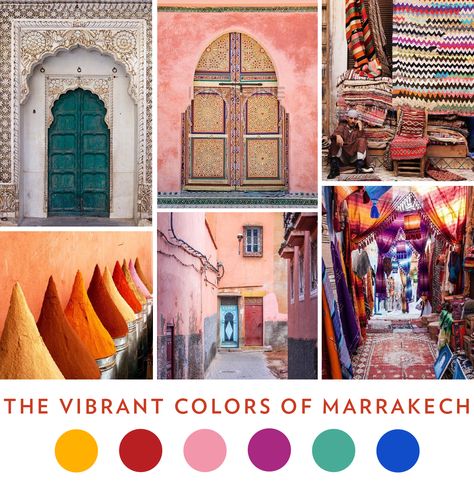 Color Palette Inspiration from the heart of Marrakech, Morocco // www.chavelli.com Moroccan Color Palette, Moroccan Colors, Indian Colours, Moroccan Interiors, Bohemian Colors, Marrakech Morocco, Moroccan Decor, Moroccan Style, Colour Schemes