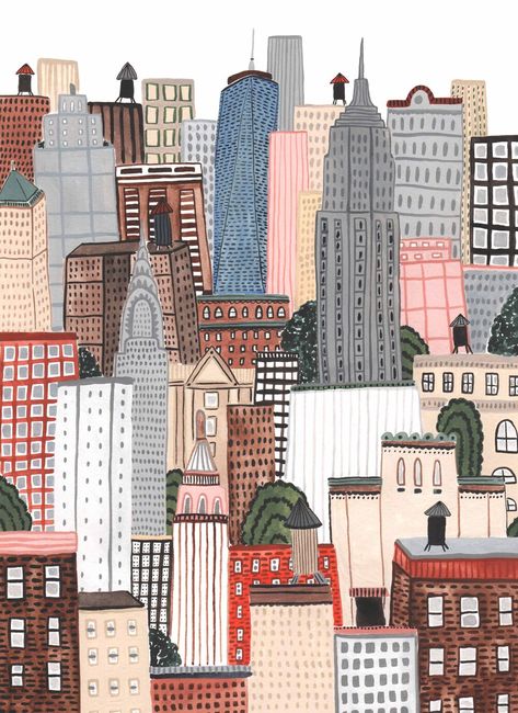 New York City by SARA BOCCACCINI MEADOWS Nyc Taxi, Building Illustration, City Drawing, Taxi Cab, City Illustration, I Hate You, City Art, Wall Collage, Art Wallpaper