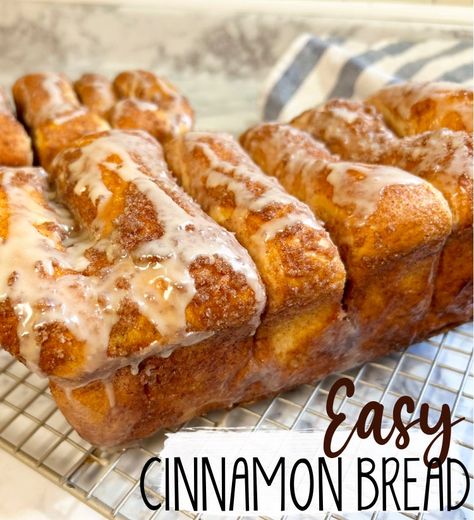 Easy Cinnamon Bread, Breakfast Pull Apart Bread, Frozen Bread Dough Recipes, Pillsbury Cinnamon Roll Recipes, Rhodes Bread Dough, Cinnamon Bread Easy, Cinnamon Pull Apart Bread, Cinnamon Bread Recipe, Bread Pull Apart Recipes