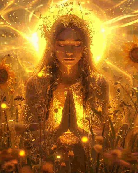 Harvest Goddess Art, Sun Goddess Aesthetic, Sol Goddess, Sun Priestess, Sun Goddess Art, Goddess Of Sun, Sun Witch, Sun Woman, Sun Makeup