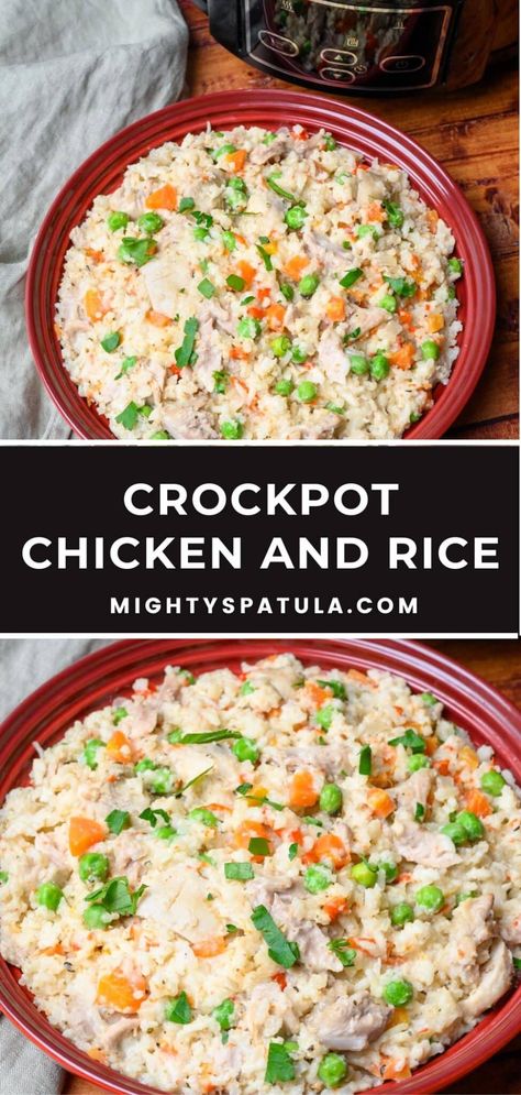 Crockpot Chicken and Rice – Mighty Spatula Slow Cooker Chicken Rice Recipes, Chicken And Rice Crockpot Recipes, Crockpot Chicken And Rice Recipes, Easy Crockpot Chicken And Rice, Ninja Crockpot, Crockpot Rice, Crock Pot Chicken And Rice, Slow Cooker Chicken And Rice, Crockpot Rice Recipes