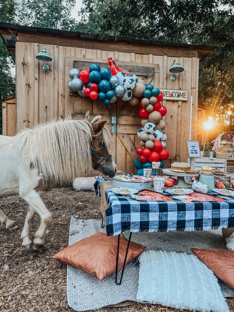 Oh hayyyy! I herd it’s a PARTAYYY?! 🐴 Louie from @twisted_w_farms is officially my favorite party guest and this theme was so fun to style! On the Farm collection is available now! Comment HAY for a link or click the one in the bio! #farmparty #ohhay #horselover #onthefarm #confettipoppartyco #letsparty #partyanimal Farm Animal Party, Barnyard Party, Picnic Style, Farm Party, Printed Balloons, On The Farm, Farm Yard, Party Guests, Time To Celebrate