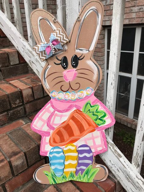 Easter Bunny Template, Christmas Tree Toppers Lighted, Star Christmas Lights, Spring Door Hanger, Bunny Templates, Bunny Door Hanger, Easter Templates, Easter Door Hanger, Easter Sign