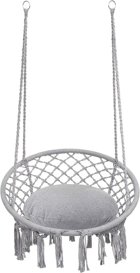 Amazon.com: Y- STOP Hammock Chair Macrame Swing, Max 330 Lbs, Hanging Cotton Rope Hammock Swing Chair for Indoor and Outdoor Use (Beige) : Patio, Lawn & Garden Chair Macrame, Rope Hammock Chair, Statement Furniture Pieces, Macrame Hanging Chair, Macrame Swing, Rope Hammock, Popular Decor, Swing Chair, Large Macrame