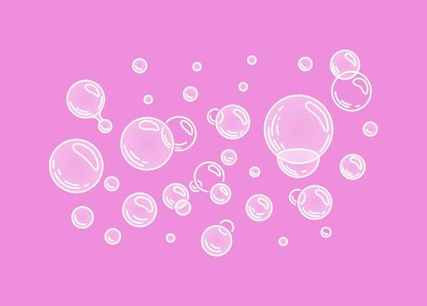 Bubblegum Illustration, Bubble Illustration Graphics, Bubble Illustration, Water Illustration, Water Bubbles, Cartoon Illustration, Sustainable Design, Pink Background, Cute Illustration