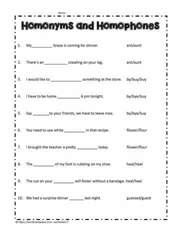 Homophone-Worksheet-3 Homonyms Worksheet, Homonyms Activities, Homophones Examples, Homophones Worksheets, Grammar Sentences, Commonly Confused Words, Phonics Worksheets, Teaching Activities, Year 2