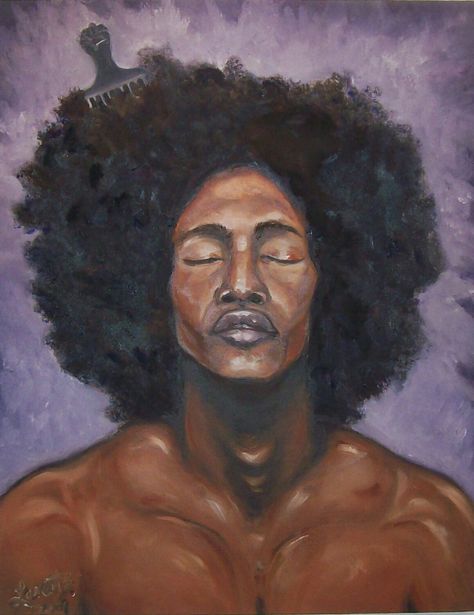 Black Art African American Art Men, Black Man Art Painting, Afro Art Men, Black Art Men, Black Men Drawings, Black Man Painting, Black Men Art, Drawing Man, Natural Hair Art