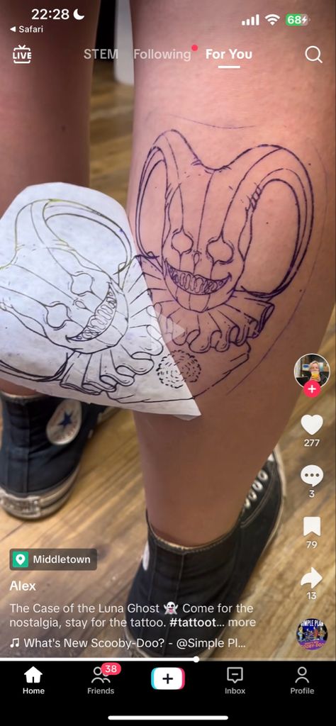 Smüt Tattoos, Backrooms Tattoo, Creepy Cartoon Tattoos, Scooby Doo Monster Tattoo, Scooby Doo Disco Skull Tattoo, Scooby Doo Ghost Tattoo, Luna Ghost Tattoo, Weird Tattoo Designs, Luna Ghost Scooby Doo Tattoo