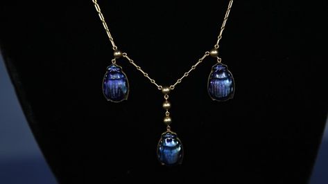 Tiffany Favrile Scarab Beetle Necklace, ca. 1915 | Antiques Roadshow | PBS Beetle Necklace, Antiques Roadshow, Louis Comfort Tiffany, Scarab Beetle, Pendant Necklace, Pendant