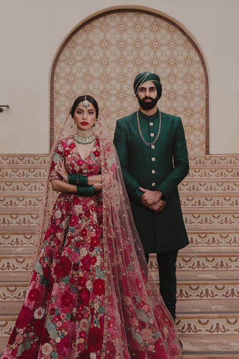 This Indian bride got married in the same Sabyasachi lehenga as Deepika Padukone's in LA | Vogue India Sabyasachi Lehenga Bridal, Sabyasachi Lehenga, Bridal Lehenga Collection, Indian Bridal Lehenga, Bridal Lehenga Red, Red Lehenga, Indian Bridal Dress, Indian Bride And Groom, Lehenga Collection