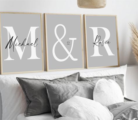 Beautiful and unique Couples Initial Print ,Set of 3 prints,Beautiful set of 3 prints. wall letters couple, bedroom prints. Couple print set of 3. Valentines couple gift. Bedroom decor,bedroom wall art,couple Beige bedroom decor, grey bedroom wall art, sage green bedroom. Minimalist decor. Valentines gift. Anniversary gift. Couple names,personalised print. Personalised gift. Line art couple, personalised couple print. Couple gift, gift for her, gift for him Couple Room Decor, Bedroom Decor Grey, Bedroom Decor Ideas For Couples, Line Art Couple, Wall Art Sage Green, Beige Bedroom Decor, Gray Bedroom Walls, Couple Room, Sage Green Bedroom