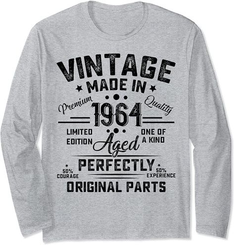 60th Birthday Decorations Men Funny 1963 60 Birthday Long Sleeve T-Shirt : Amazon.co.uk 60 Birthday Shirt Men, 60th Birthday Tshirt Ideas For Men, 60 Year Old Birthday Ideas Men, Happy 60th Birthday Funny For Men, 60th Birthday Ideas For Dad, 60th Birthday Decorations, 60 Birthday, Happy 60th Birthday, Birthday Tshirts