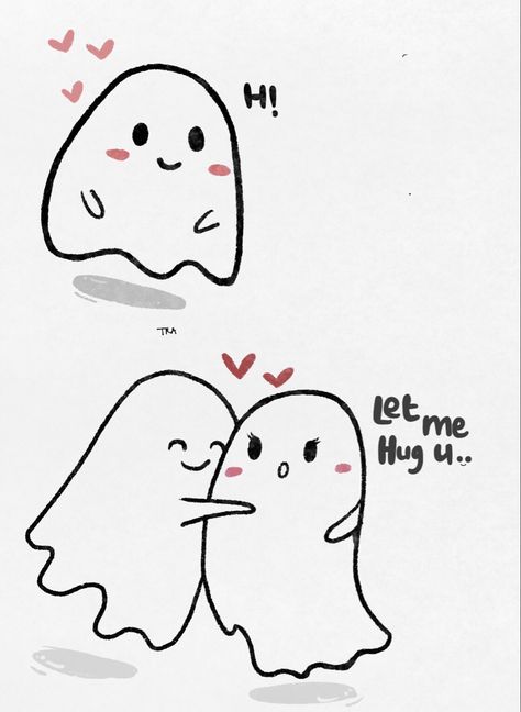 cute ghost Ghost Couple Drawing, Ghost In Love, Ghost Drawing, Fall Wallpapers, Best Friend Drawings, Ghost Cartoon, Friend Cartoon, Drawings Of Friends, Book Art Diy