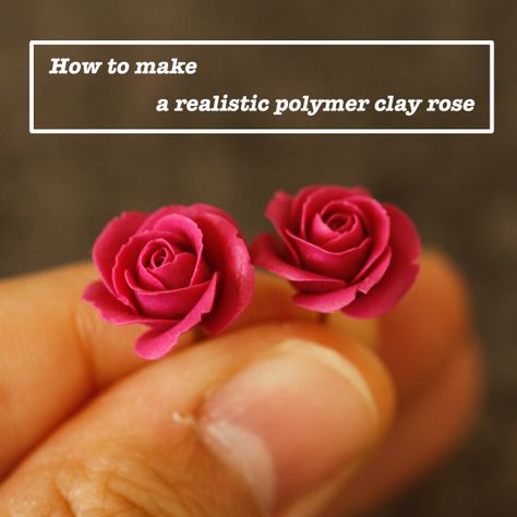 Making a Better Polymer Clay Rose – Polymer Clay Clay Rose Tutorial, Realistic Polymer Clay, Polymer Clay Rose, Clay Roses, Clay Rose, Polymer Flowers, Rose Tutorial, Clay Jewelry Diy, Clay Miniatures