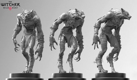 My Witcher 3 models - ZBrushCentral Witcher Creatures, Digital Sculpting, Digital Sculpture, Werewolf Art, Witcher 3, Creature Drawings, The Witcher 3, 3d Modelling, Creature Concept