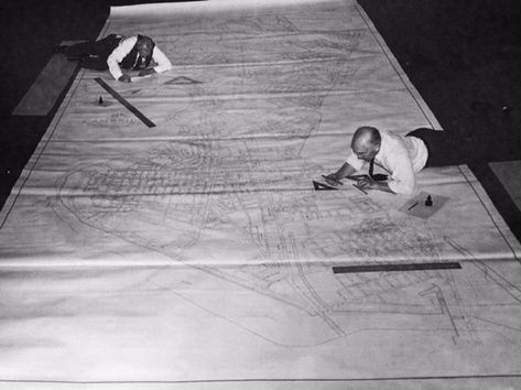 Before computers, we relied on t-squares, rulers & ink. Workers map Cambridge electrical system in 1950. - Imgur Photo Vintage, Training Center, Civil Engineering, Vintage Photographs, Autocad, Architecture Drawing, Vintage Photos, Ruler, Old School