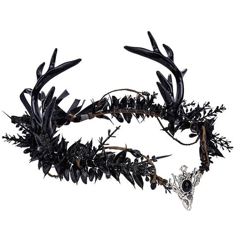 Amazon.com: MOSTORY Handmade Black Antler Crown - Gothic Elf Headpiece Forest Fairy Headband Elven Dark Circlet for Women Girls Renaissance Christmas Cosplay Goth Wedding Party Fae Ball : Handmade Products Goth Wedding Party, Gothic Elf, Elf Headpiece, Headdress Crown, Black Antlers, Antler Crown, Fairy Headband, Fairy Headpiece, Black Swan Costume