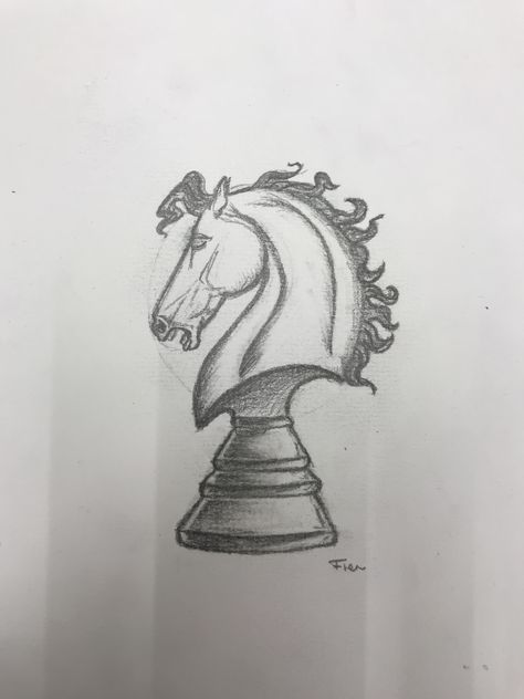 Horse Chess Piece Drawing, Horse Art Drawing, Weird Drawings, Scratchboard Art, Cubist Art, Harry Potter Drawings, Girly Drawings, Horse Drawings, Easy Drawings Sketches