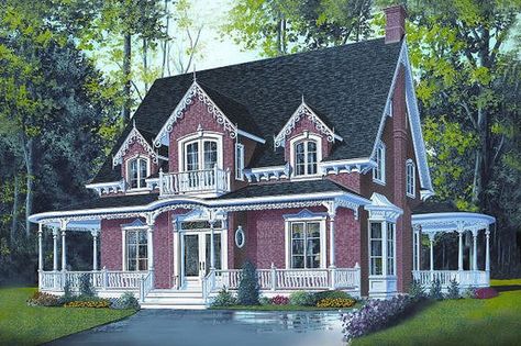 2507 sq ft, 3 beds, master 2nd floor; would have to create a bedroom on main floor Gardening Beginners, Victorian House Plan, Farm Style House, Victorian House Plans, Victorian Style House, Victorian Style Homes, Monster House Plans, Victorian Farmhouse, Vintage House Plans