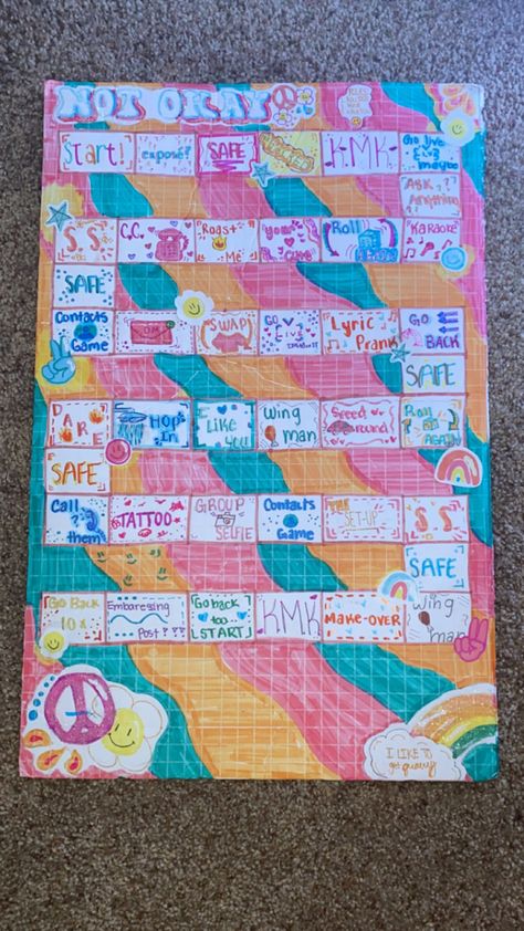 board game
aesthetic 
cute
rainbow
70’s
sleepover
best friends
girls
teen games
fun teen 
girls night Board Games Aesthetic Diy, Sleepover Board Game Diy, Best Friend Board, Preppy Games, Board Game Aesthetic, Friends Board Game, Board Game Diy, Aesthetic Sleepover, Perfect Sleepover