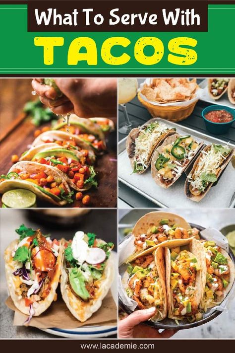 Tacos taste much better if you pair them with some side dishes. Side Dishes For Tacos, What To Serve With Tacos, Refried Bean Dip, Taco Side Dishes, Layered Bean Dip, Chili Cheese Dips, Spicy Tacos, Beef Taco, Beef Empanadas