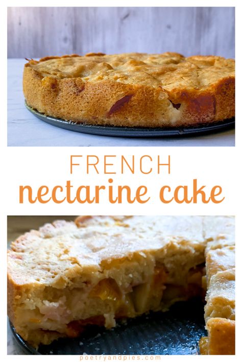 Nectarine Dessert, Nectarine Cake, Nectarine Recipes, French Apple Cake, Cake Heart, Peach Recipe, Summer Barbecue, Heart Cake, Nectarine