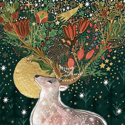 King Of The Forest, The Stag, Boxed Christmas Cards, Woodland Creatures, Holiday Art, Floral Cards, Christmas Animals, Christmas Art, The Forest