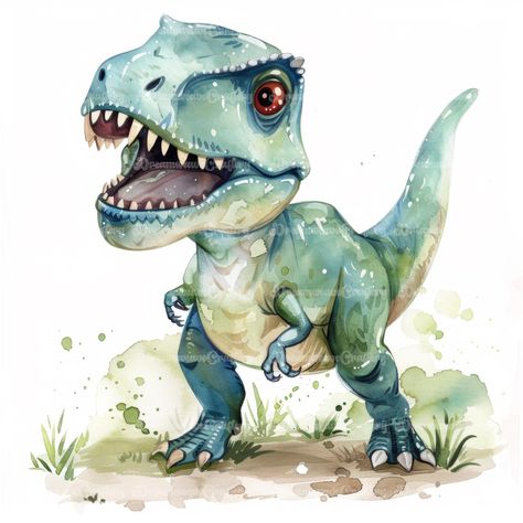 Cute Cartoon Baby Trex Clipart Dinosaur Watercolor Art Printable High Quality JPG Papercraft Junk Journal Scrapbooking Digital Download On Etsy: dreamweavecraftery.etsy.com #cute #cartoon #watercolor #clipart #art #papercraft #designing #craft #junkjournal #printable #download #scrapbooking #collage #dinosaur #ancient #trex #tyrannosaurus #baby Dinosaurs Images, Dinosaur Clipart, Watercolor Clip Art, Baby Dinosaurs, Dinosaur Art, Cartoon Dinosaur, Clipart Cartoon, Kids Clipart, Art Bundle