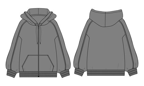 Long sleeve Hoodie technical fashion flat sketch vector illustration Grey Color template front and back views. Fashion Flat Sketch, Color Template, Flat Sketches, Drawing Inspo, Flat Illustration, Technical Drawing, Grey Color, Fashion Flats, Hoodie Dress