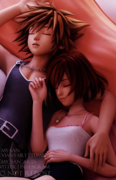 Sora And Kairi Fanart, Kingdom Hearts Sora Wallpaper, Kingdom Hearts Kairi And Sora, Tetsuya Nomura Art Kingdom Hearts, Kairi X Sora, Kairi Kingdom Hearts Pfp, Sora And Kairi Matching Icons, Sokai Kingdom Hearts, Kingdom Hearts Sora And Kairi