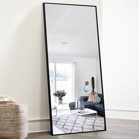 Standing Floor Mirror, Girl Apartment, Full Length Floor Mirror, Mirror Wall Living Room, Mirror Design Wall, Apartment Decor Inspiration, Living Room Mirrors, Length Mirror, Standing Mirror