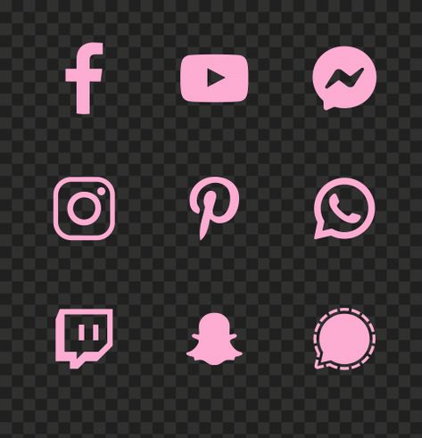 Social Media Logos Icons Png, Pink Social Media Icons, Social Media Logos Icons, Pink Social Media, Baking Logo Design, Original Background, Baking Logo, Screen Icon, Lighting Logo