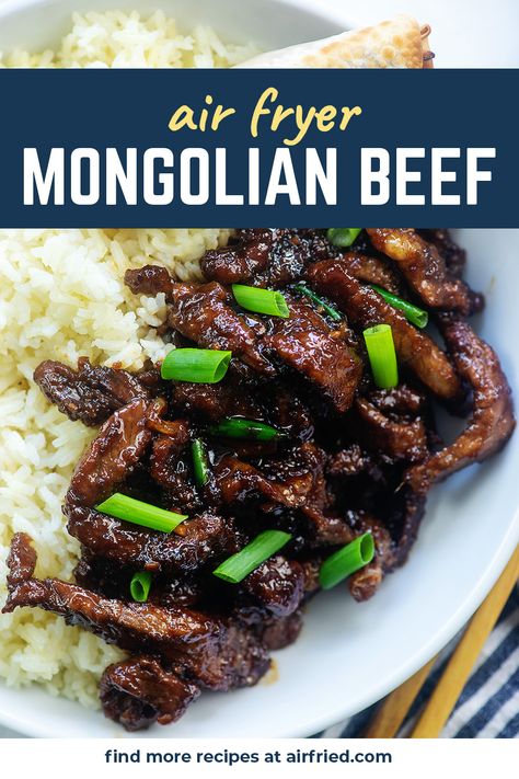 Easy Mongolian Beef Recipe, Airfryer Meals, Air Fryer Recipes Healthy Low Carb, Easy Mongolian Beef, Mongolian Beef Recipe, Mongolian Beef Recipes, Crispy Beef, Air Fryer Oven Recipes, Airfryer Recipes