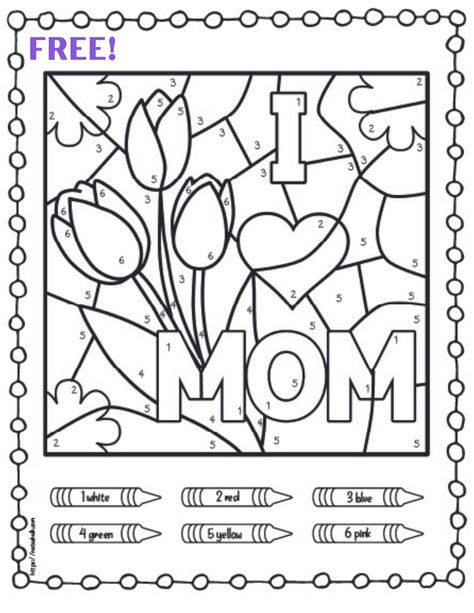 These free Mother’s Day color by number printables are a fun way for pre-k and kindergarten students to practice their fine motor skills, color recognition, and number recognition. They can also make an easy, homemade Mother’s Day card or gift. Click through for your free Mother's Day color by number worksheets! Mother's Day Coloring Printables, Mother’s Day Printable Free, Frog Coloring, Number Printables, Mother's Day Theme, Mothers Day Coloring Pages, Mother's Day Printables, Craft Work For Kids, Homeschool Worksheets