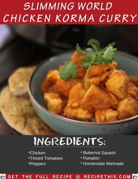 Recipe This | Slimming World Chicken Korma Curry In The Slow Cooker Indian Slow Cooker, Slow Cooker Chicken Korma, Korma Sauce, Korma Curry, Chicken Korma Recipe, Korma Recipe, Curry Ingredients, Chicken And Butternut Squash, Healthy Honey