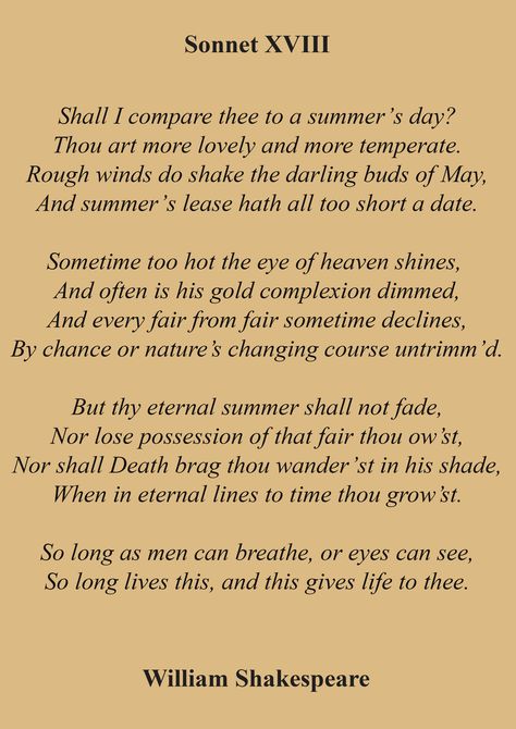 Shakespeare - Sonnet XVIII - most beautiful ever written in the English language, and perhaps even in any language Shakespearean Sonnet, Darling Buds Of May, Shakespeare Sonnets, Eternal Summer, Polarr Code, Summer Solstice, Poem Quotes, Vocabulary Words, Love Poems